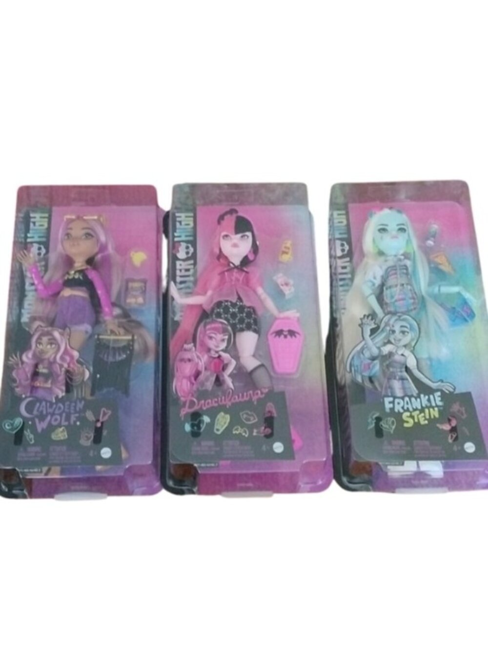Set of 3 Monster High Day Out Dolls: Clawdeen Wolf, Draculaura + Frankie…